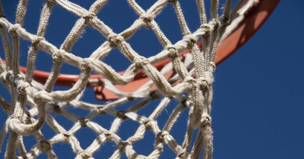 Close up shop of a basketball net